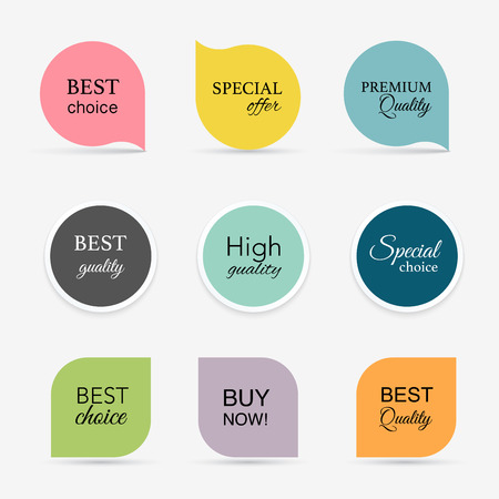 Collection of promo seals/stickers. Isolated vector illustrationのイラスト素材