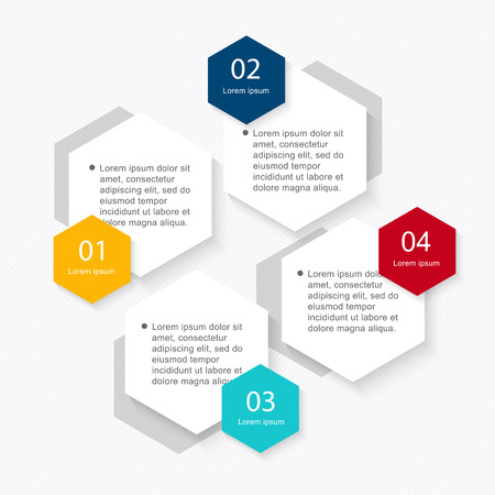 Infographic elements in modern flat business style. Can be used for info graphics, graphic or website layout vector, numbered banners, diagram, flyer, corporate report, marketing etc, web.のイラスト素材