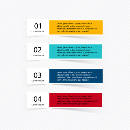 Infographic elements in modern flat business style. Can be used for info graphics, graphic or website layout vector, numbered banners, diagram, flyer, corporate report, marketing etc, web.のイラスト素材