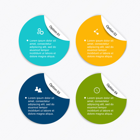 Infographic elements in modern flat business style. Can be used for info graphics, graphic or website layout vector, numbered banners, diagram, flyer, corporate report, marketing etc, web.のイラスト素材