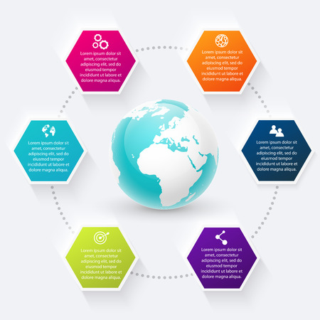 Vector colorful info graphics for your business presentations. Can be used for info graphics, graphic or website layout vector, numbered banners, diagram, horizontal cutout lines, web design.のイラスト素材