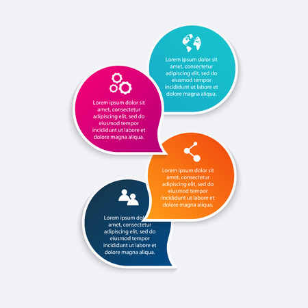 Vector colorful info graphics for your business presentations. Can be used for info graphics, graphic or website layout vector, numbered banners, diagram, horizontal cutout lines, web design.のイラスト素材