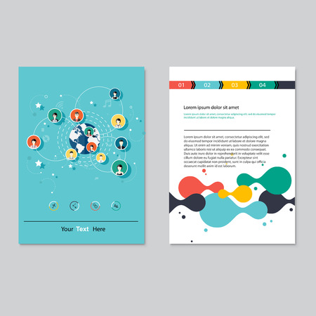 Vector brochure template design.  Abstract Backgrounds,Flat Infographic Concept.のイラスト素材