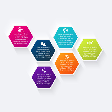 Vector colorful info graphics for your business presentations. Can be used for info graphics, graphic or website layout vector, numbered banners, diagram, horizontal cutout lines, web design.のイラスト素材