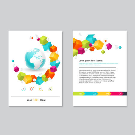 Vector brochure template design.  Abstract Backgrounds,Flat Infographic Concept.のイラスト素材