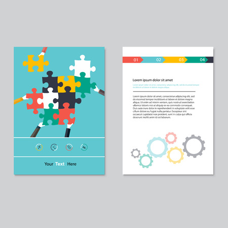Vector brochure template design.  Abstract Backgrounds,Flat Infographic Concept.のイラスト素材