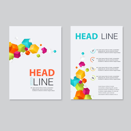 Vector brochure template design.  Abstract Backgrounds,Flat Infographic Concept.のイラスト素材