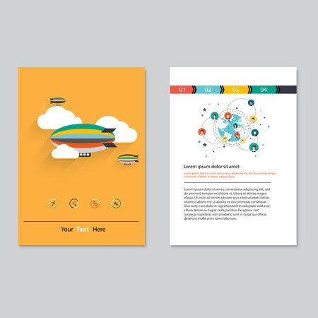 Vector brochure template design.  Abstract Backgrounds,Flat Infographic Concept.のイラスト素材