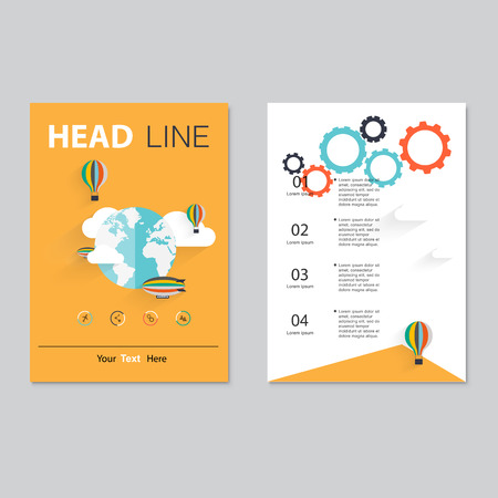 Vector brochure template design.  Abstract Backgrounds,Flat Infographic Concept.のイラスト素材