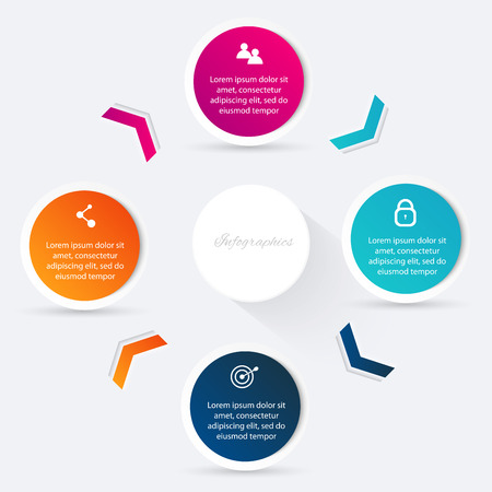 colorful info graphics for your business presentations.のイラスト素材