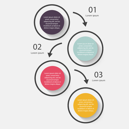 Vector colorful info graphics for your business presentations. Can be used for info graphics, graphic or website layout vector, numbered banners, diagram, horizontal cutout lines, web design.のイラスト素材
