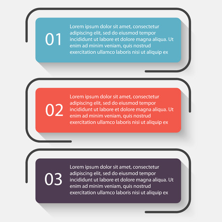 Vector colorful info graphics for your business presentations. Can be used for info graphics, graphic or website layout vector, numbered banners, diagram, horizontal cutout lines, web design.のイラスト素材