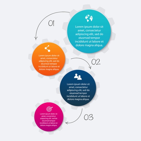 Vector colorful info graphics for your business presentations. Can be used for info graphics, graphic or website layout vector, numbered banners, diagram, horizontal cutout lines, web design.のイラスト素材