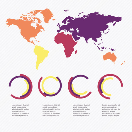 Set of infographics elements in modern flat business style.のイラスト素材