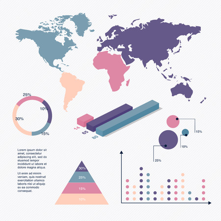 Set of infographics elements in modern flat business style. のイラスト素材