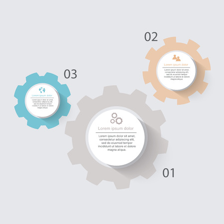 Vector info graphics with cogwheels for your business presentations. のイラスト素材