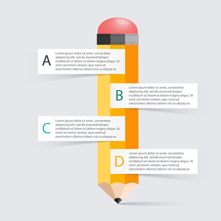 Business education pencil staircase Infographics option.のイラスト素材
