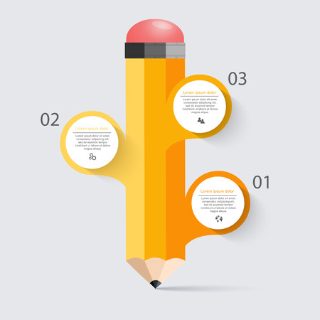 Business education pencil staircase Infographics option. のイラスト素材