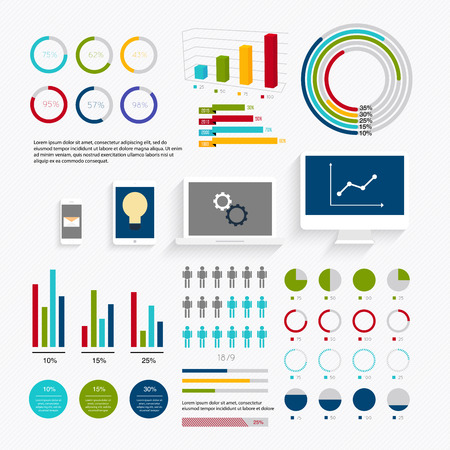 Set of infographics elements in modern flat business style.のイラスト素材