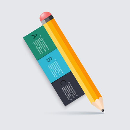 Business education pencil staircase Infographics option. のイラスト素材