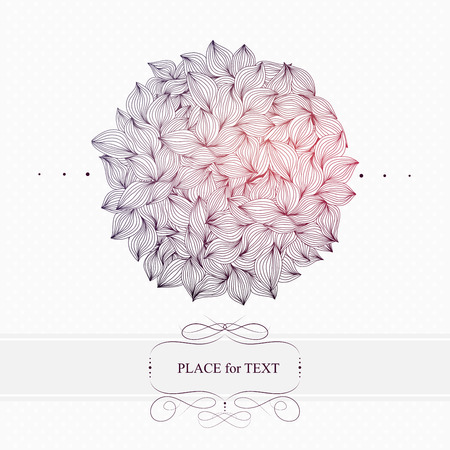 Abstract wavy hand-drawn object. Circle background. Template for design and decoration.のイラスト素材
