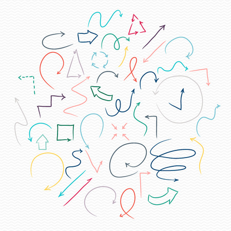 Hand drawn vector arrow collection.のイラスト素材
