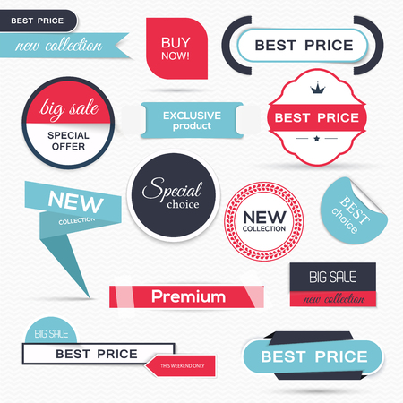 Collection of Sale Discount Styled origami Banners. Vector Illustrationのイラスト素材