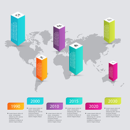 Vector colorful info graphics for your business presentations. Can be used for info graphics, graphic or website layout vector, numbered banners, diagram, horizontal cutout lines, web design.のイラスト素材