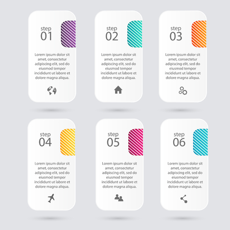 Vector colorful info graphics for your business presentations. Can be used for info graphics, graphic or website layout vector, numbered banners, diagram, horizontal cutout lines, web design.のイラスト素材