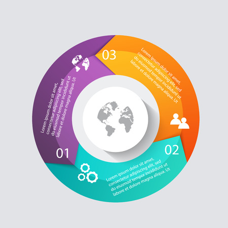Vector colorful info graphics for your business presentations. Can be used for info graphics, graphic or website layout vector, numbered banners, diagram, horizontal cutout lines, web design.のイラスト素材