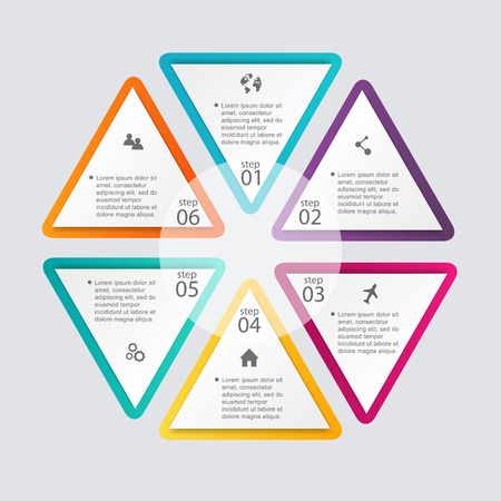 Vector colorful info graphics for your business presentations. Can be used for info graphics, graphic or website layout vector, numbered banners, diagram, horizontal cutout lines, web design.のイラスト素材