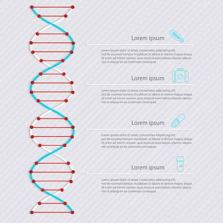 DNA banner, science infographics. Illustration contains transparency and blending effects.のイラスト素材