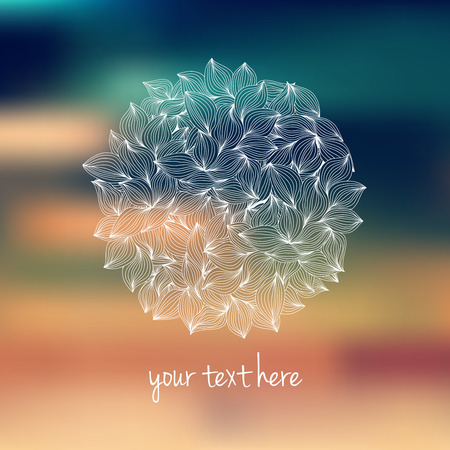 Abstract wavy hand-drawn object. Circle background. Template for design and decoration.のイラスト素材