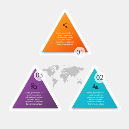Vector colorful info graphics for your business presentations. Can be used for info graphics, graphic or website layout vector, numbered banners, diagram, horizontal cutout lines, web design.のイラスト素材