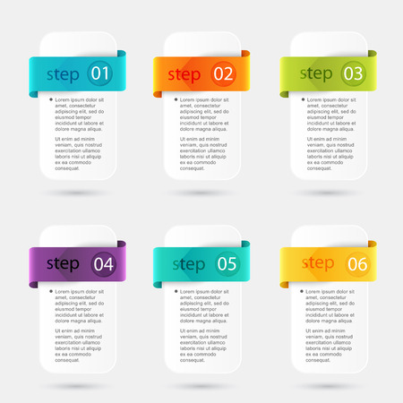Vector colorful info graphics for your business presentations. Can be used for info graphics, graphic or website layout vector, numbered banners, diagram, horizontal cutout lines, web design.のイラスト素材