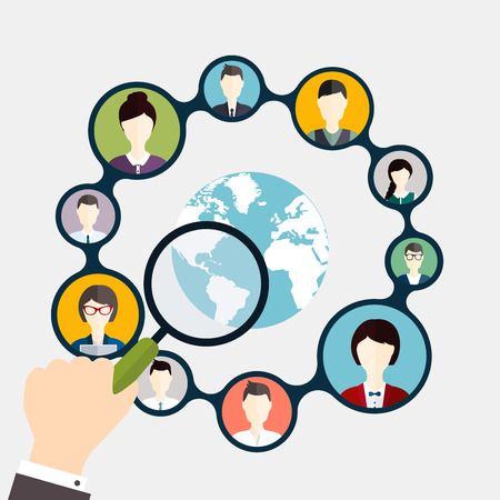 Social Networking and Social Media avatar Concept.のイラスト素材