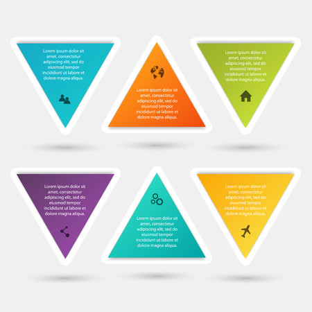 Vector colorful info graphics for your business presentations. Can be used for info graphics, graphic or website layout vector, numbered banners, diagram, horizontal cutout lines, web design.のイラスト素材