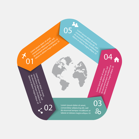 Vector circle arrows for infographic.Can be used for info graphics, graphic or website layout vector, numbered banners, diagram, horizontal cutout lines, web design.のイラスト素材