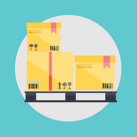 Warehouse icons logistic blank and transportation, storage vector illustration.のイラスト素材