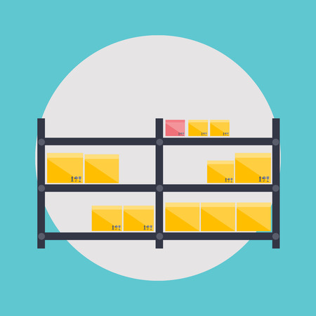 Warehouse icons logistic blank and transportation, storage vector illustration.のイラスト素材