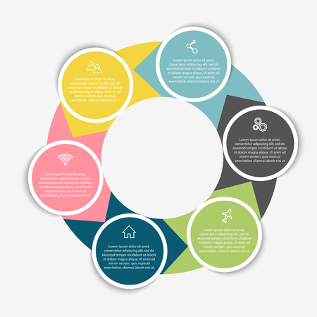 Vector colorful info graphics for your business presentations. Can be used for info graphics, graphic or website layout vector, numbered banners, diagram, horizontal cutout lines, web design.のイラスト素材