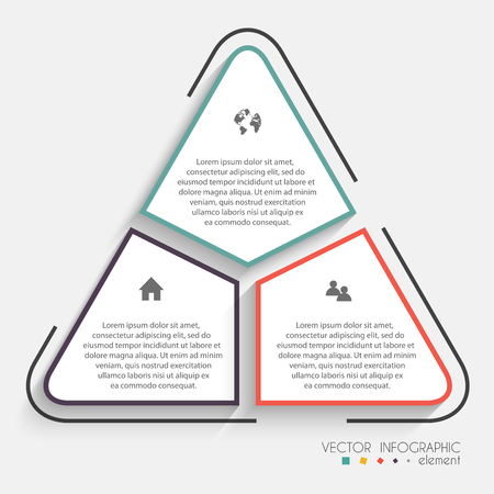 Vector colorful info graphics for your business presentations. Can be used for info graphics, graphic or website layout vector, numbered banners, diagram, horizontal cutout lines, web design.のイラスト素材