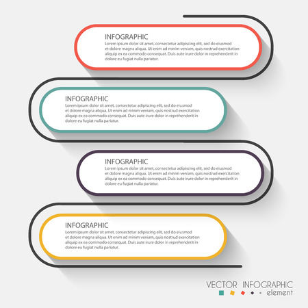 Vector colorful info graphics for your business presentations. Can be used for info graphics, graphic or website layout vector, numbered banners, diagram, horizontal cutout lines, web design.のイラスト素材