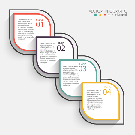 Vector colorful info graphics for your business presentations. Can be used for info graphics, graphic or website layout vector, numbered banners, diagram, horizontal cutout lines, web design.のイラスト素材