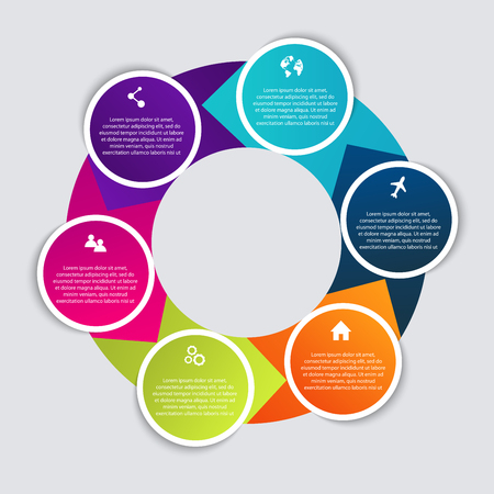 colorful info graphics for your business presentations. Can be used for info graphics, graphic or website layout, numbered banners, diagram, horizontal cutout lines, web design.のイラスト素材