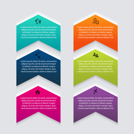 colorful info graphics for your business presentations. Can be used for info graphics, graphic or website layout, numbered banners, diagram, horizontal cutout lines, web design.のイラスト素材