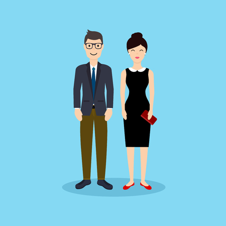 Business man and woman in flat design.のイラスト素材