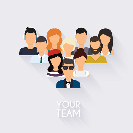 Business Team. Business people and business teamwork. Social Network and Social Media Concept. Business flat vector illustration.のイラスト素材