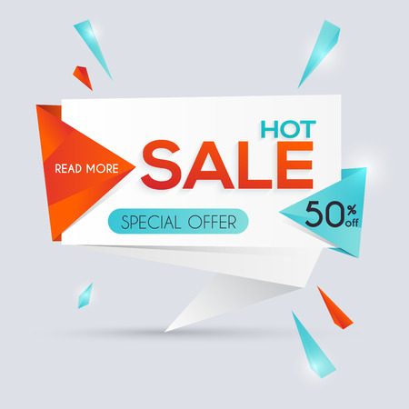 Sale paper banner. Sale and discounts. Super Sale and special offer. Sale shopping background and label for business promotion. Vector illustration.のイラスト素材