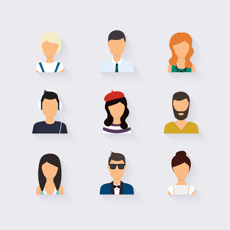 People icons. People Flat icons collection.のイラスト素材
